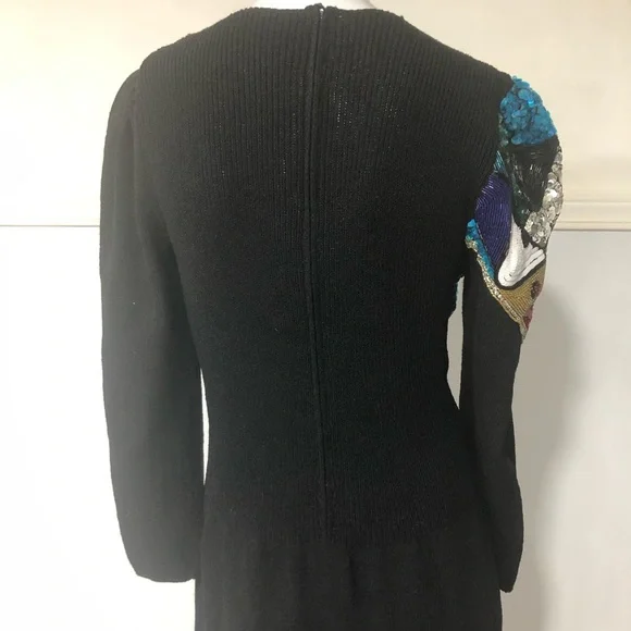 80s Saks Fifth Avenue Pat Sandler for Wellmore Sequin Beaded Dress M - Picture 15 of 16